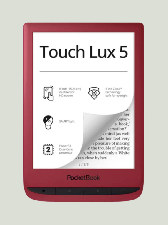 Czytnik eBook - PocketBook Touch Lux 5 Ruby Red